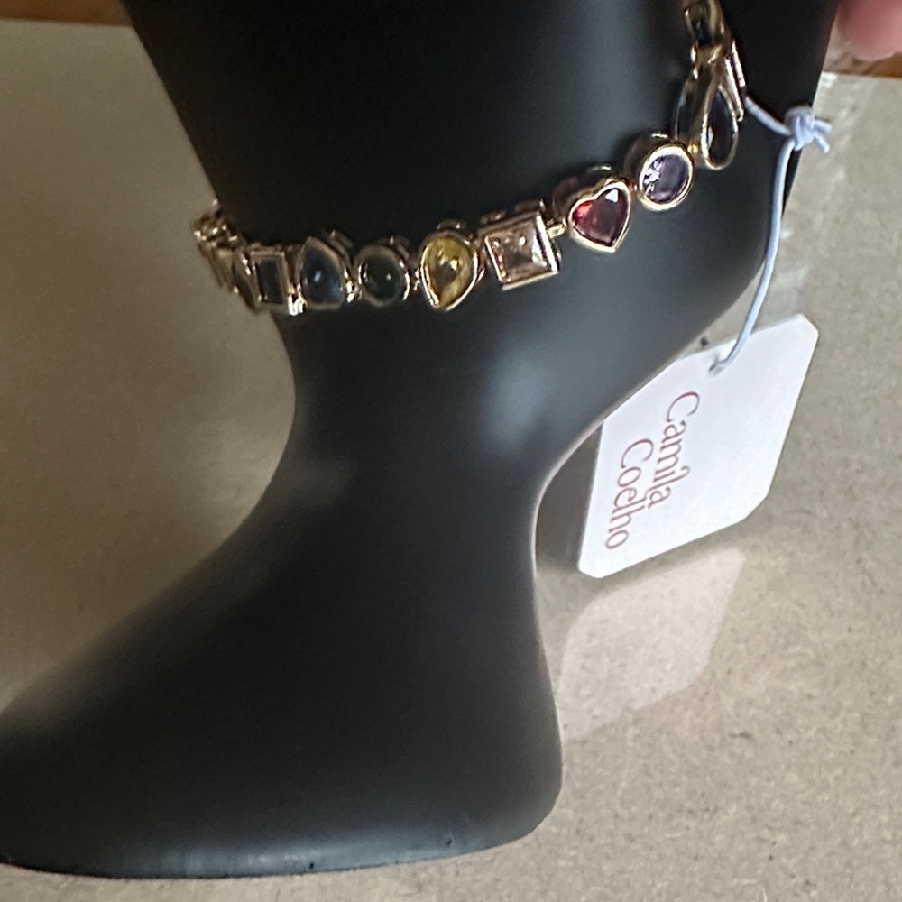 Camila Coelho Gold Bracelet with Multicolor Gem Accents - Picture 9 of 9